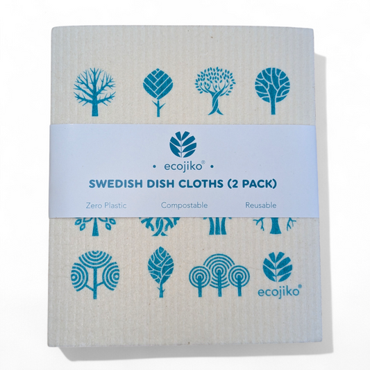 Swedish Dish Cloths | Natural Compostable Reusable Kitchen Cleaning Cloths (2 pack)-0